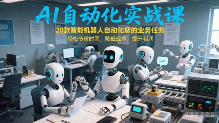 AI自动化实战课：20款智能机器人自动化您的业务任务，轻松节省时间，降低成本，提升利润源码网-手游源码|端游源码|小程序源码|网站模板资源免费分享下载 - 云速资源网多元化资源共享平台