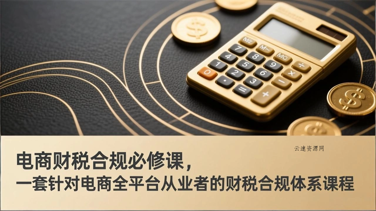 电商财税合规必修课，是一套针对电商全平台从业者的财税合规体系课程源码网-手游源码|端游源码|小程序源码|网站模板资源免费分享下载 - 云速资源网多元化资源共享平台
