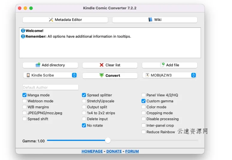 Kindle Comic Converter(开源免费漫画转电子书工具)源码网-手游源码|端游源码|小程序源码|网站模板资源免费分享下载 - 云速资源网多元化资源共享平台