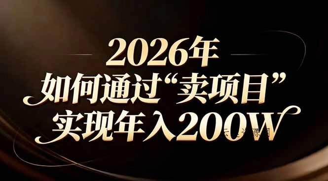 站在2026年的十字路口：一个普通人如何通过卖项目实现年入200万源码网-手游源码|端游源码|小程序源码|网站模板资源免费分享下载 - 云速资源网多元化资源共享平台