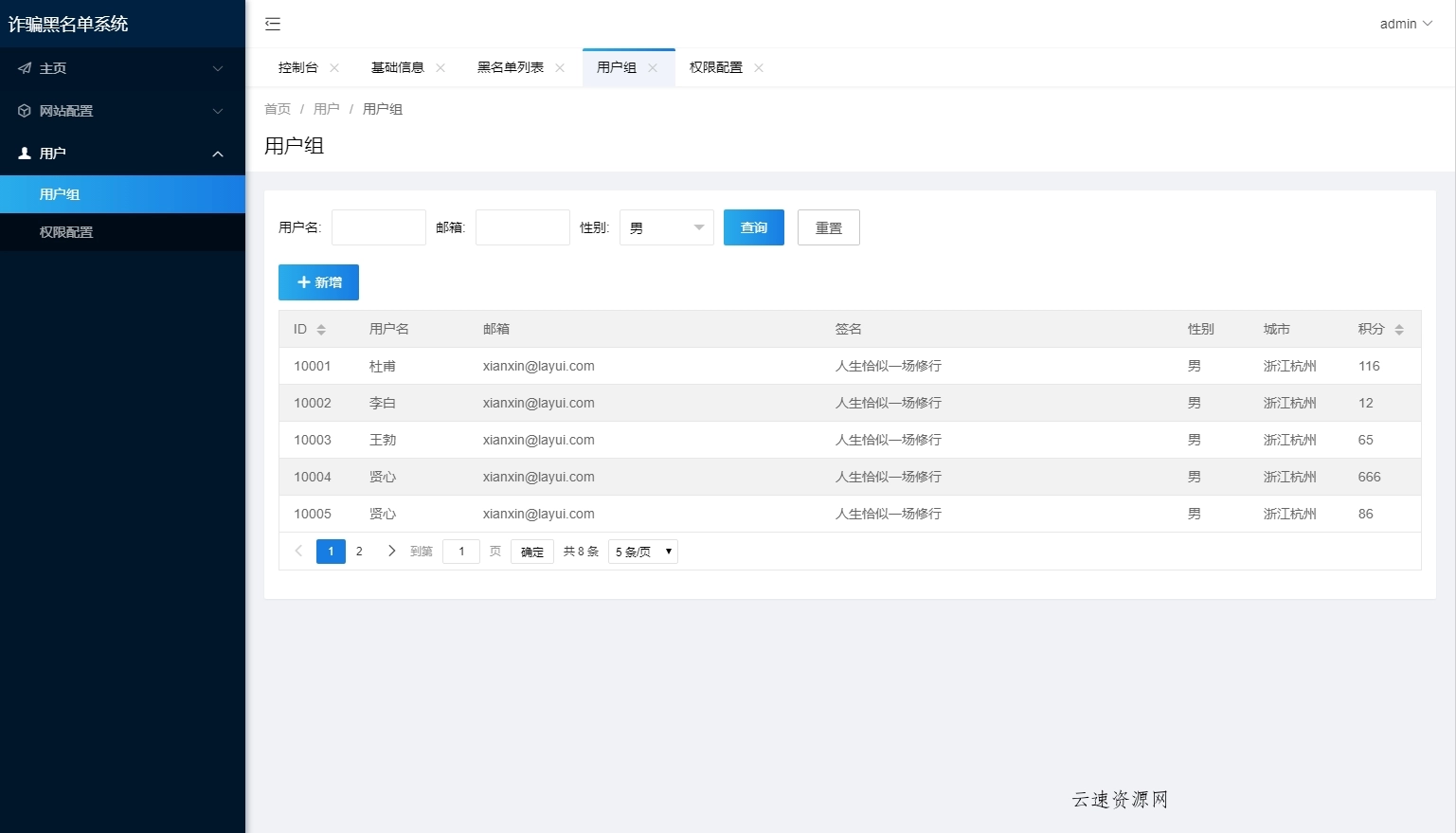 最新黑名单查询录入系统_全开源源码源码网-手游源码|端游源码|小程序源码|网站模板资源免费分享下载 - 云速资源网多元化资源共享平台