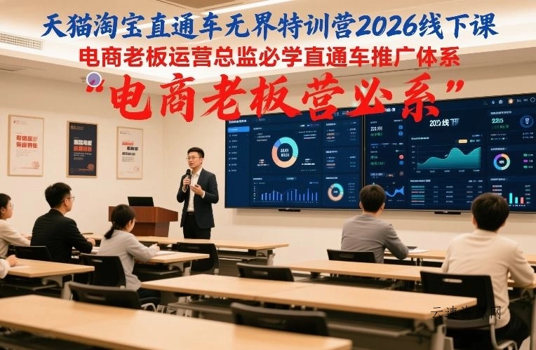 天猫淘宝直通车无界特训营2026线下课，电商老板运营总监必学直通车推广体系源码网-手游源码|端游源码|小程序源码|网站模板资源免费分享下载 - 云速资源网多元化资源共享平台