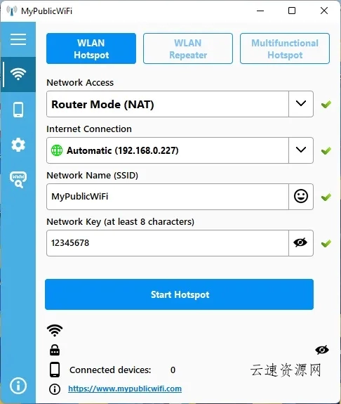 MyPublicWiFi(免费电脑WIFI热点软件)
