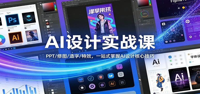 AI设计实战课：PPT/修图/造字/特效，一站式掌握AI设计核心技巧源码网-手游源码|端游源码|小程序源码|网站模板资源免费分享下载 - 云速资源网多元化资源共享平台