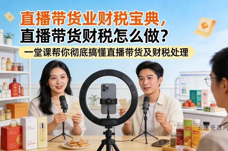 直播带货业财税宝典，直播带货财税怎么做？一堂课帮你彻底搞懂直播带货及财税处理源码网-手游源码|端游源码|小程序源码|网站模板资源免费分享下载 - 云速资源网多元化资源共享平台