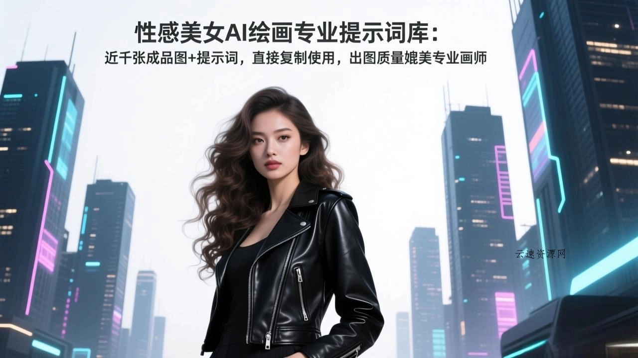 性感美女AI绘画专业提示词库：近千张成品图+提示词，直接复制使用，出图质量媲美专业画师源码网-手游源码|端游源码|小程序源码|网站模板资源免费分享下载 - 云速资源网多元化资源共享平台