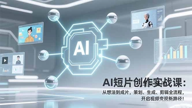 AI短片创作实战课：从想法到成片，策划、生成、剪辑全流程，开启视频变现新路径！源码网-手游源码|端游源码|小程序源码|网站模板资源免费分享下载 - 云速资源网多元化资源共享平台